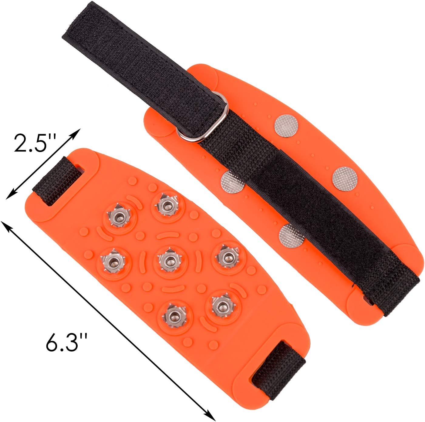 FANBX F Crampon Traction Cleats Anti-Skid Traction Grips Crampons Spikes 7 Point Cleats for Footwear for Walking, Jogging, Hiking, Mountaineering Ice Snow Grips
