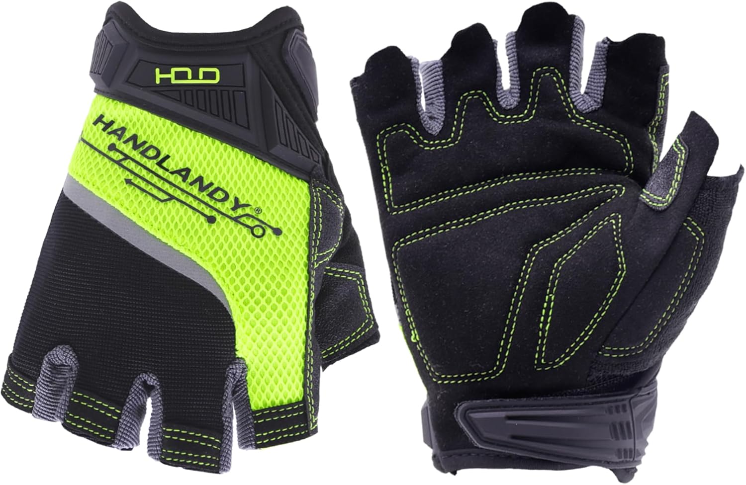 HANDLANDY Framer Work Gloves Open-Finger Carpenters Gloves, Fingerless Gaming Gloves for Tactical Shooting, Airsoft, Hunting, Police Work and Hiking L