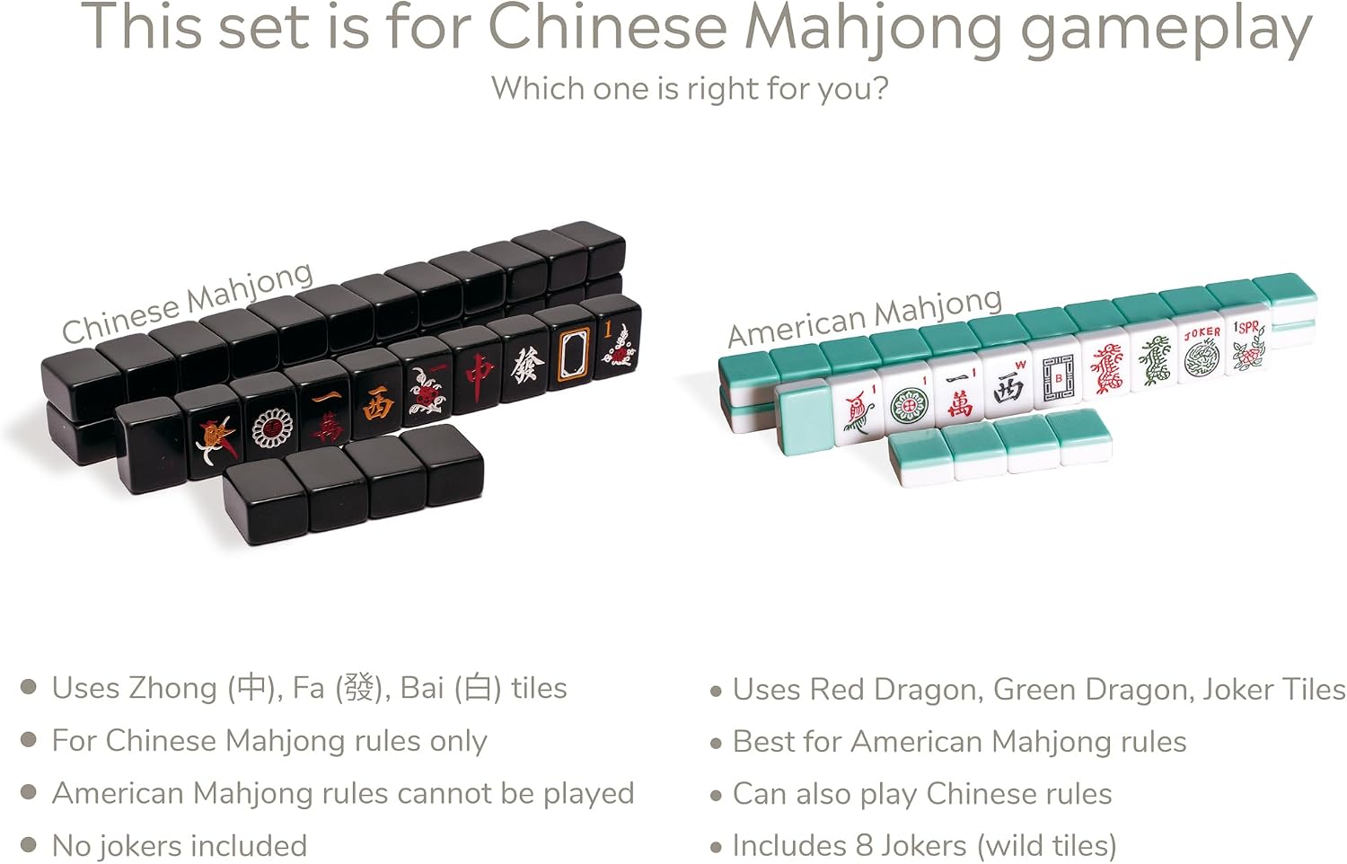 Yellow Mountain Imports Classic Chinese Mahjong Game Set, Emerald with 148 Medium-Size Translucent Green Tiles and Wooden Case