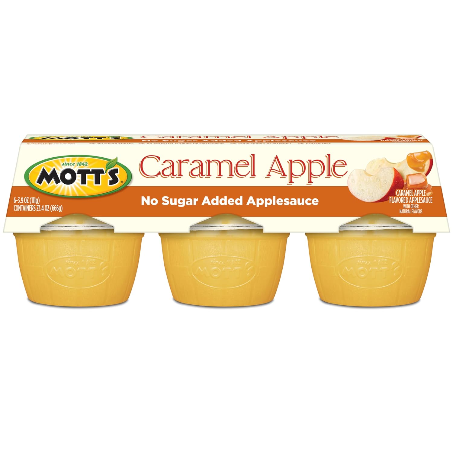 Mott's No Sugar Added Strawberry Applesauce, 3.9 Ounce Cup, 6 Count (Pack of 12)