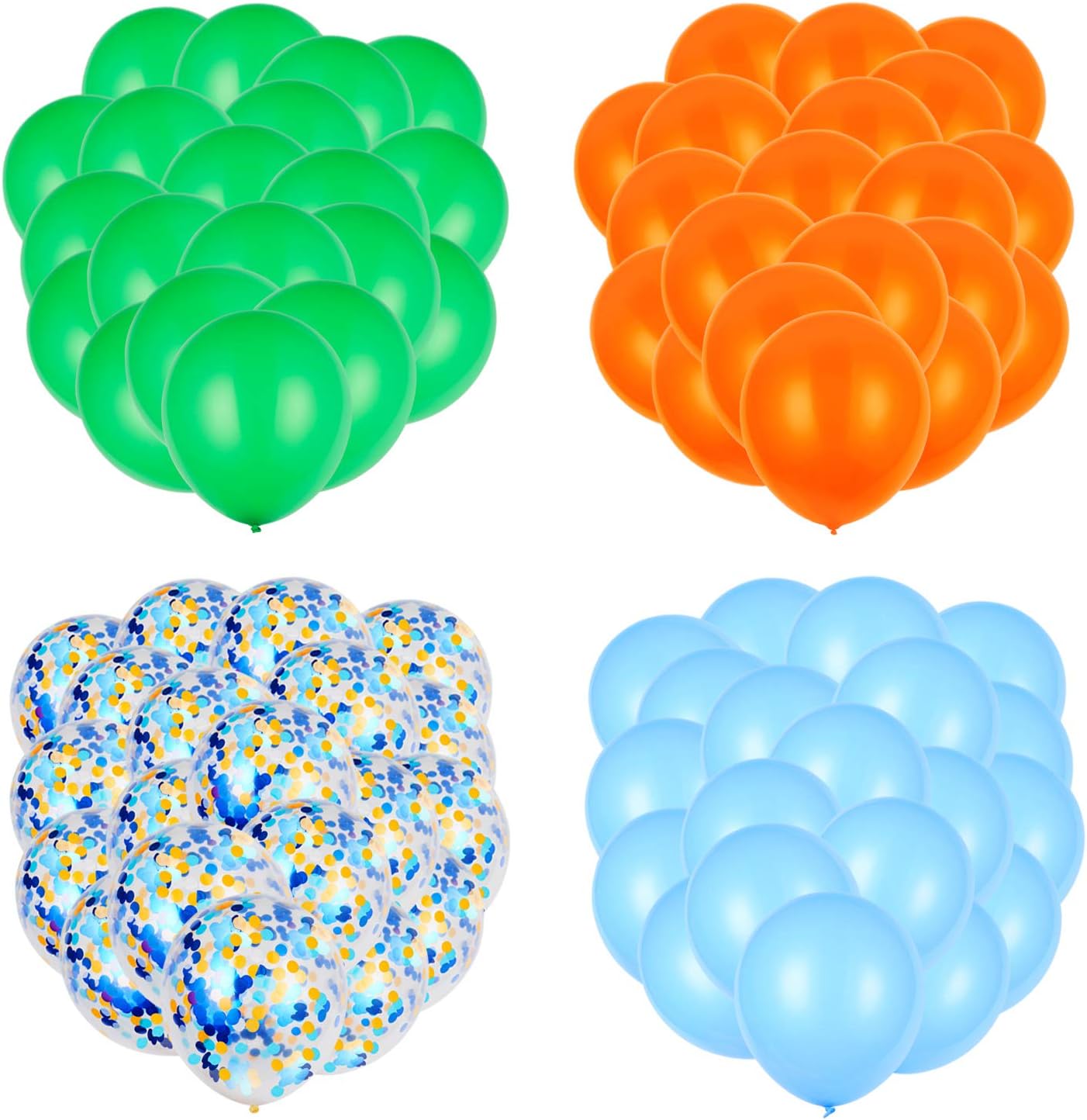 JOYYPOP 80 PCS Red White Blue Balloons 12 in with Confetti for 4th of July