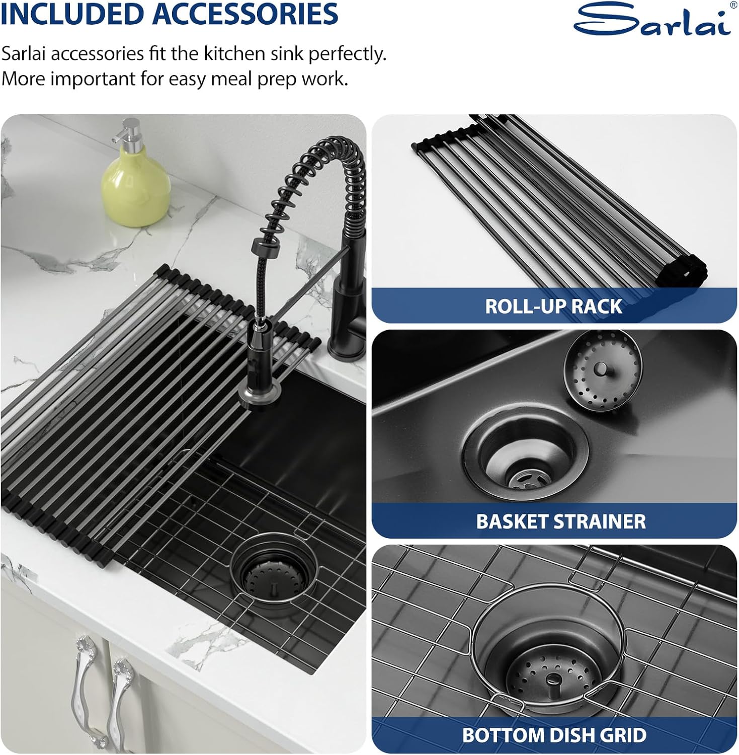 Sarlai 21 Inch Undermount Laundry Sink 21x18x12 Inch Undermount Laundry Utility Sink Deep Single Bowl 16 Gauge Stainless Steel Laundry Tub Sinks