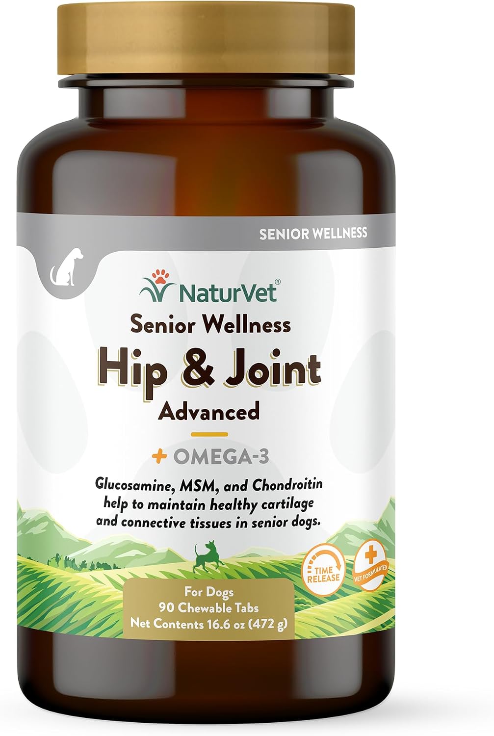 NaturVet – Senior Wellness Hip & Joint Advanced Plus Omegas | Help Support Your Pet’s Healthy Hip & Joint Function | Supports Joints, Cartilage & Connective Tissues | 120 Soft Chews