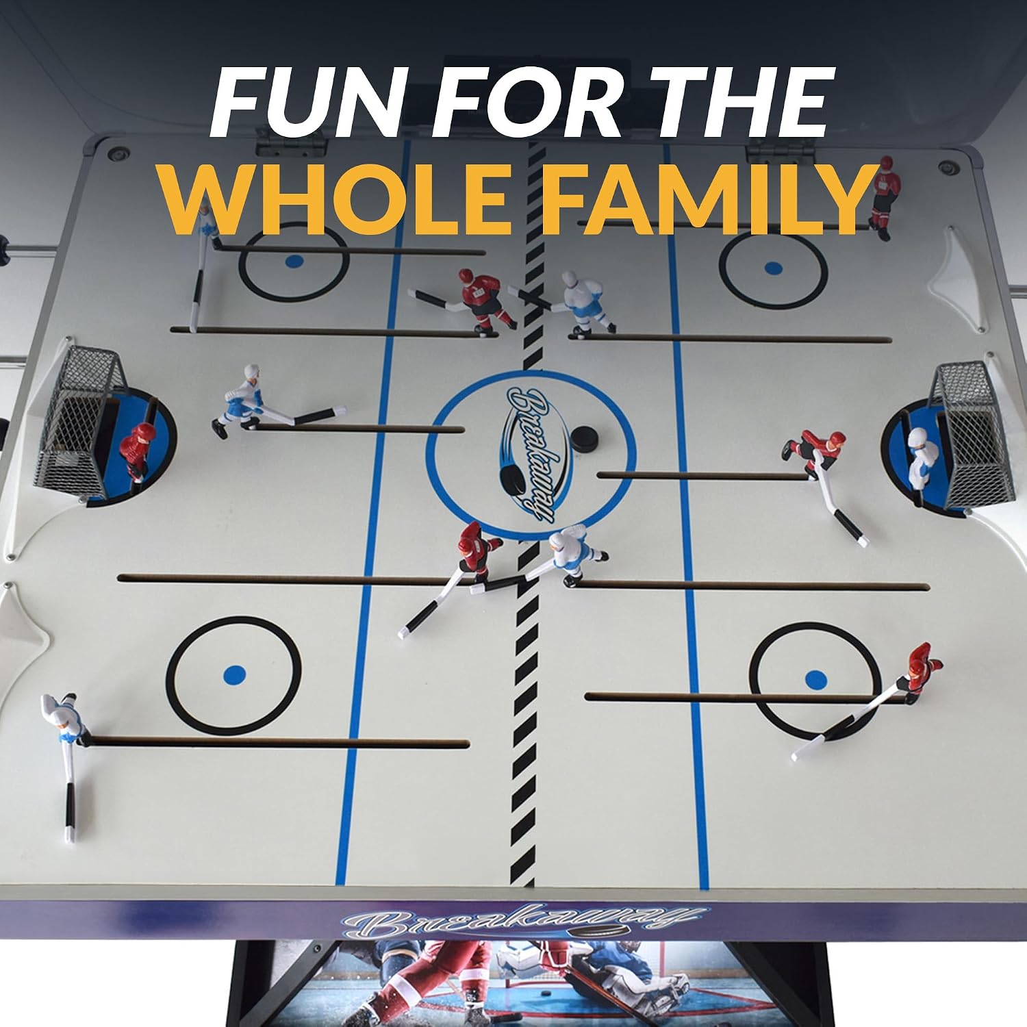 Hathaway Breakaway 41-In Dome Hockey Table for Family Game Room - With EZ-Grip Handles, Easy-Open Dome Top, LED Scoring Unit