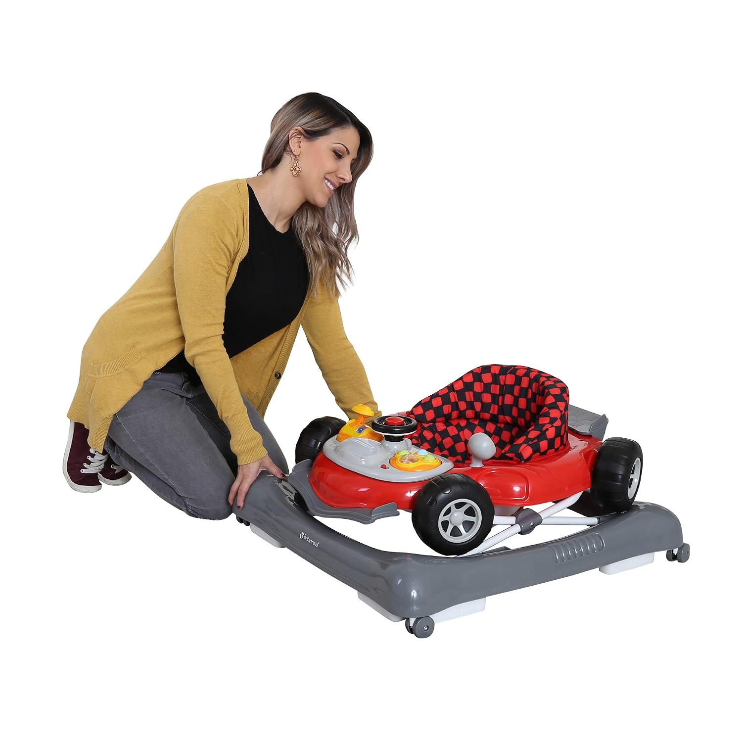 Smart Steps Trend Activity Walker with Removeable Toy Bar, Multi-Directional Front Wheels, Tray, Adjustable Height and Flat Fold Frame for Storage, Ages 6 Months +, Emily Pink