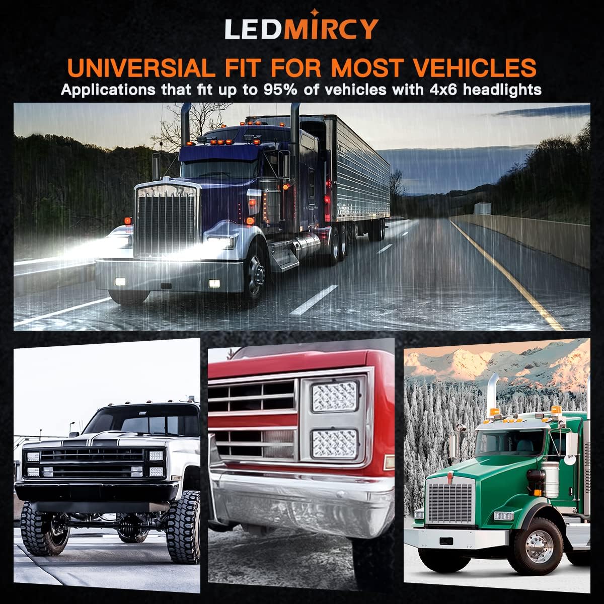 LEDMIRCY 5x7 LED Headlights, H6054 LED Headlights Hi/Lo Sealed Beam 2PCS