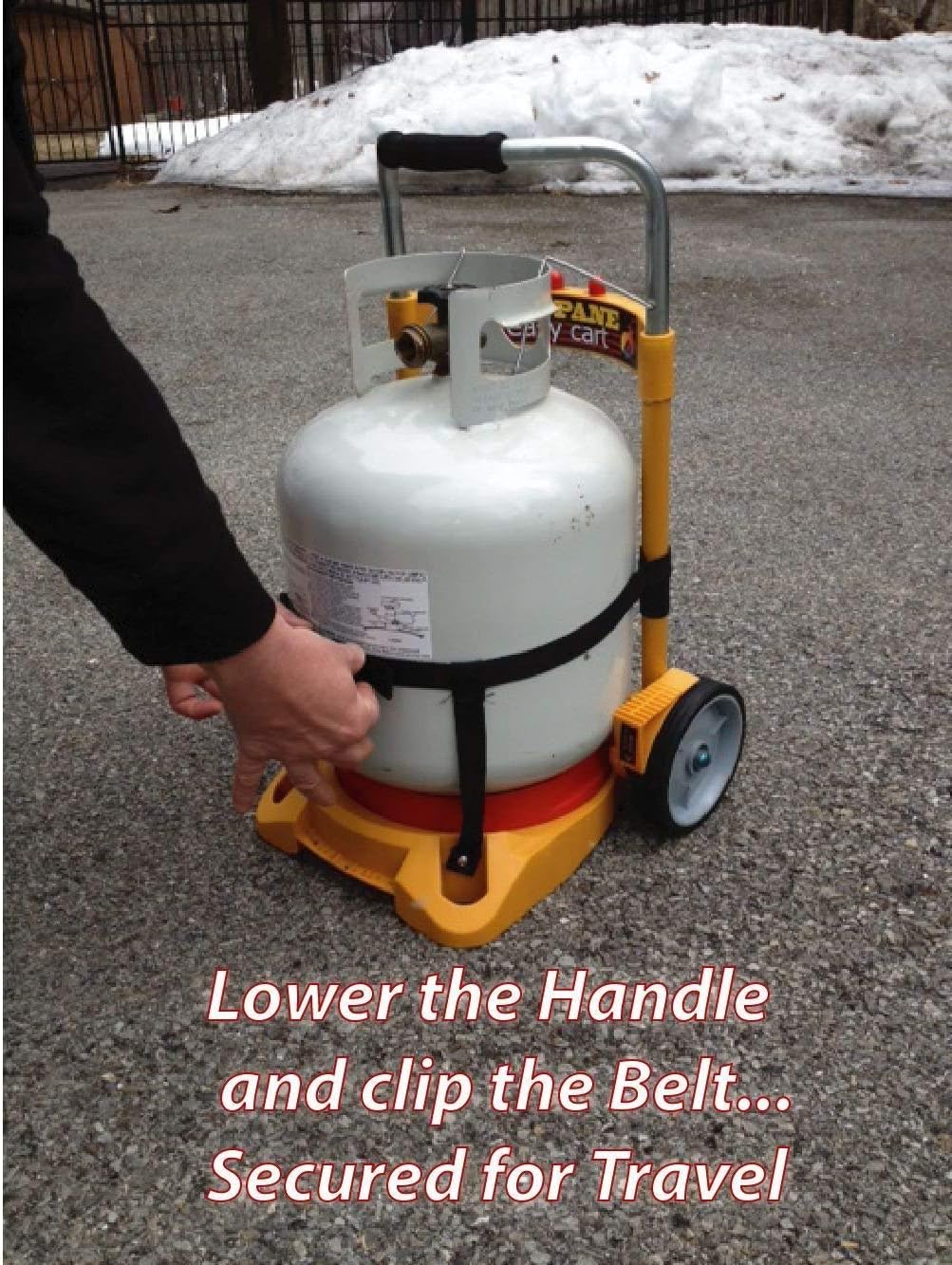 Propane Easy Cart LP Tank Wheeled Carrier for BBQ Grills, Weed Burners, Fire Pits, Tank Top Heaters (Tank not Included)