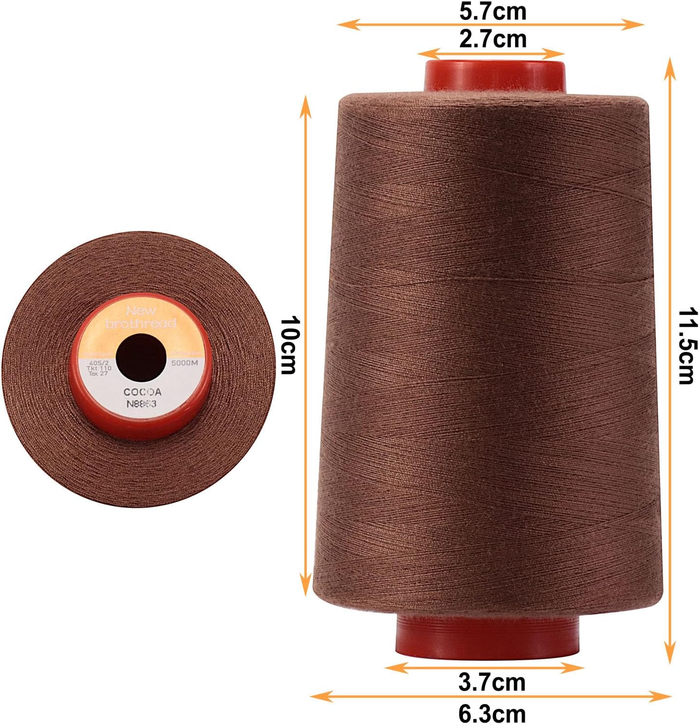 New brothread 4 Large Cones All Purpose Polyester Thread -Cream