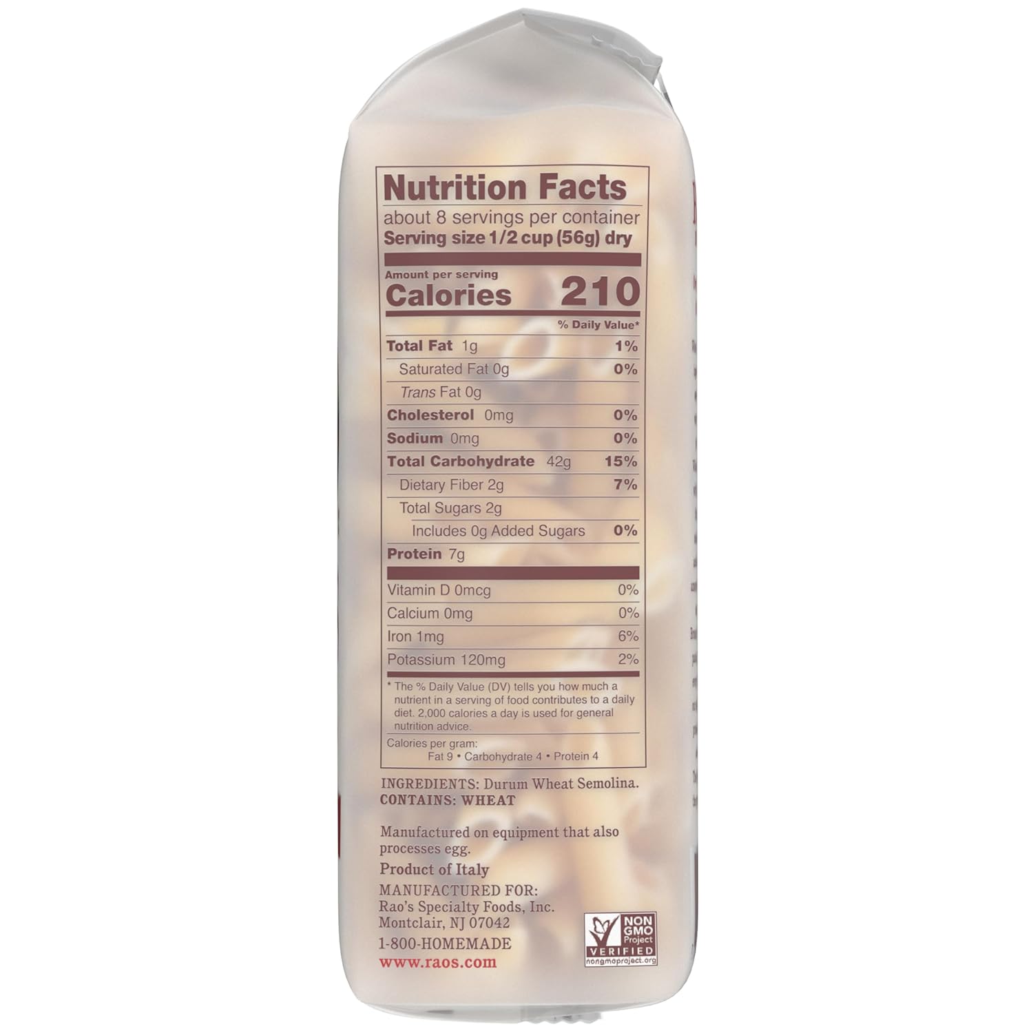 Rao's Homemade Farfalle Pasta, 16 Oz Bag