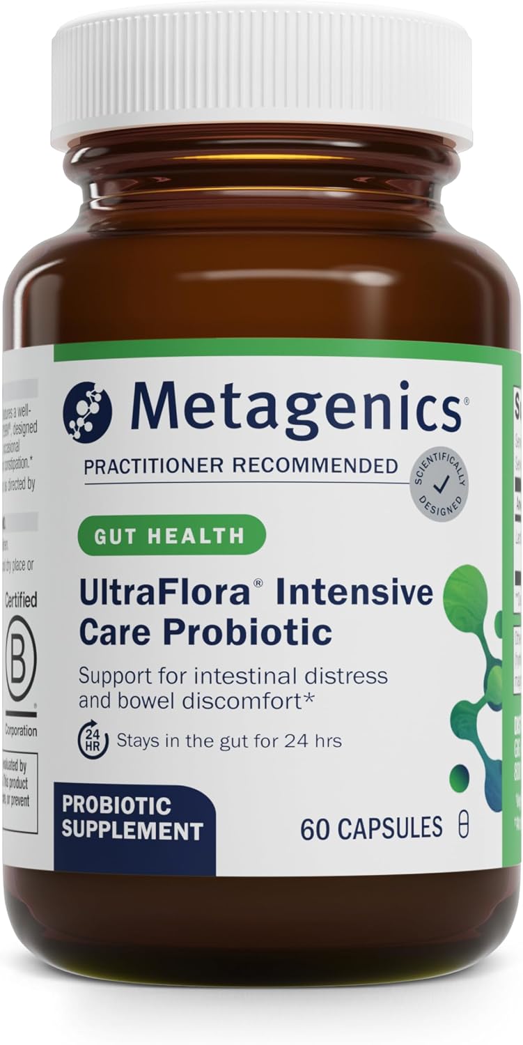 Metagenics UltraFlora Intensive Care Probiotic - 20 Billion CFU Clinically Tested Lactobacillus plantarum 299v* - Supports Digestive Health & Bowel