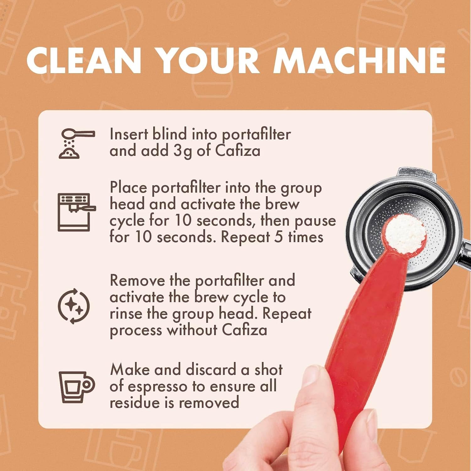 Urnex Espresso Machine Cleaning Powder - 566 grams - Cafiza Professional Espresso Machine Cleaner