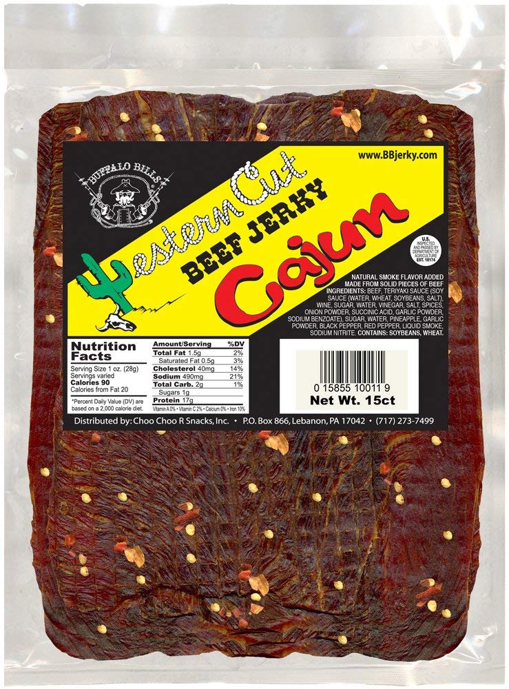 Buffalo Bills 18 Oz Sweet & Spicy Western Cut Beef Jerky, 15 Slabs Per Bag | USDA Inspected, Thin-Sliced, A Little Dry, 100% US Beef , 8" X 4" Slabs, Western-Style Jerky,Protein-Rich Meat Snacks