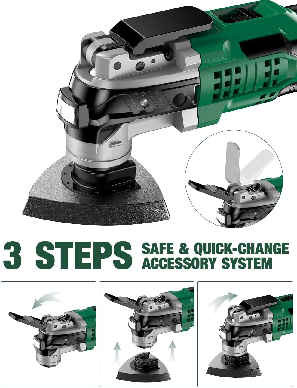 KIMO 20V Cordless Oscillating Tool Kit with 26-Pcs Accessories, Max 21000 OPM, 6 Variable Speed & 3° Oscillating Angle