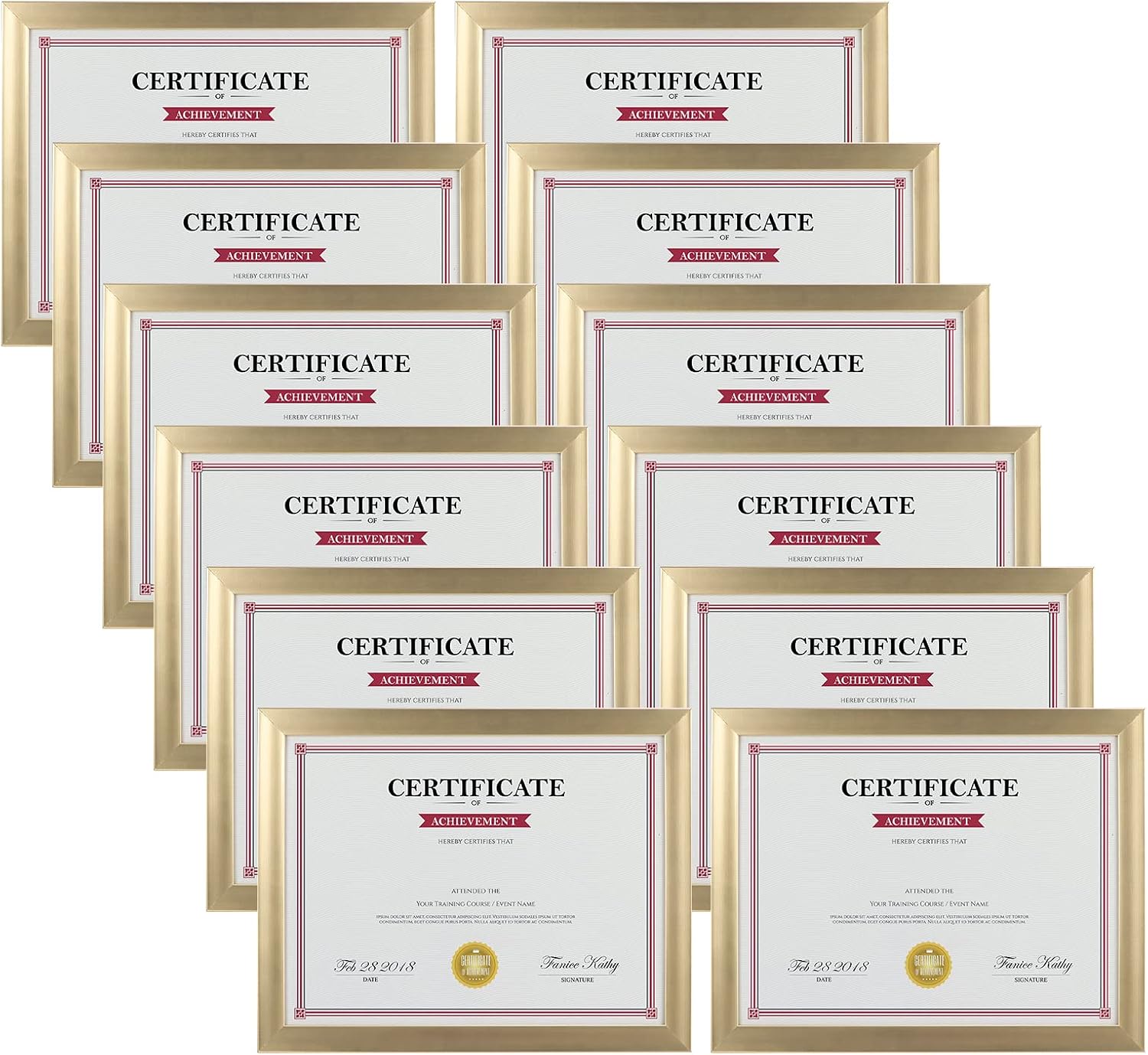 Giftgarden Black 8x10 Picture Frame Bulk, Multi 8 x 10 Photo Frames Set for Wall Hanging or Tabletop, 12 Pack