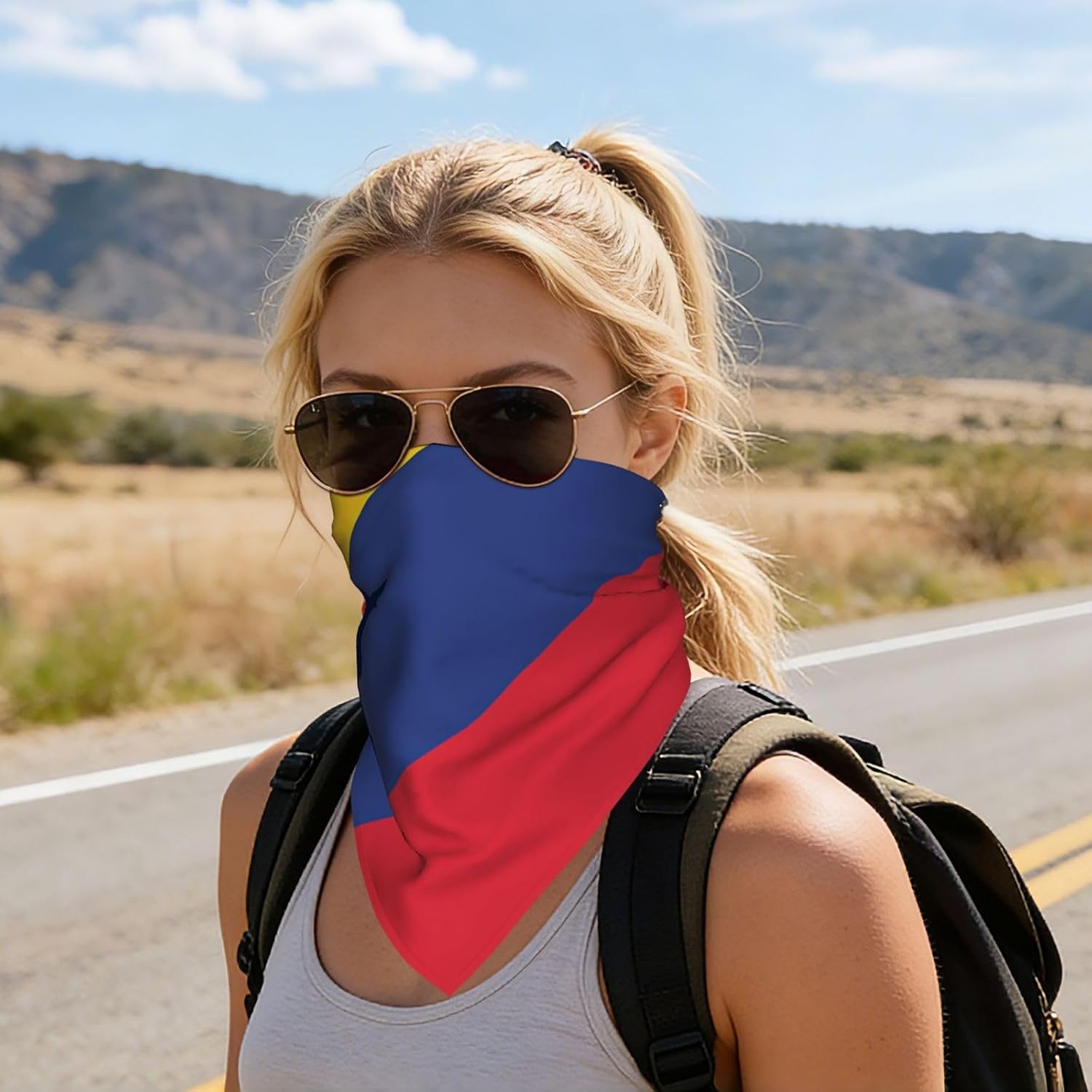 Flag Silk Scarf Head Hair Wraps Bandana Square Satin Head Scarf For Women