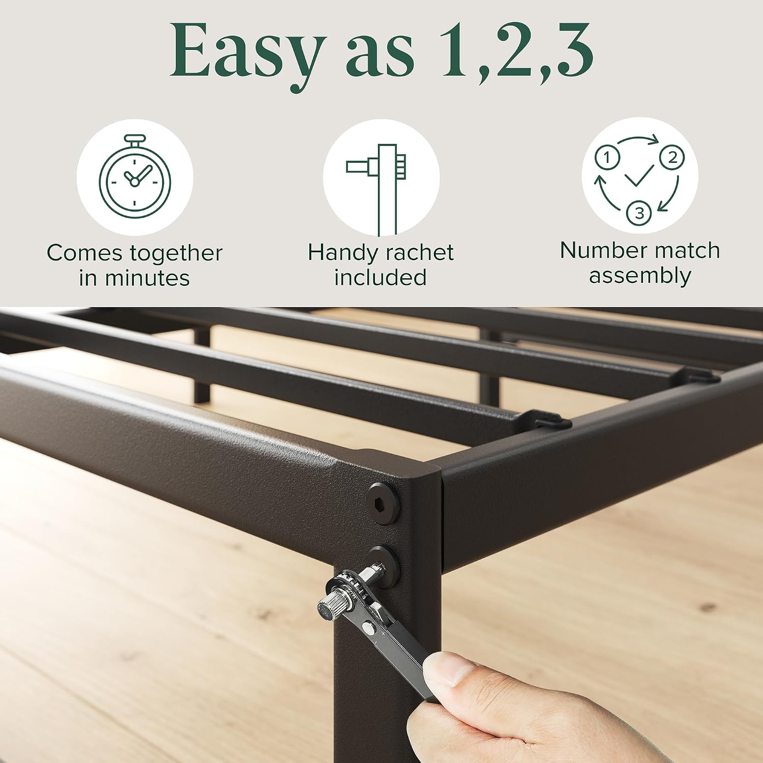 ZINUS Abel Metal Platform Bed Frame / Mattress Foundation with Steel Slat Support / No Box Spring Needed / Easy Assembly, Queen