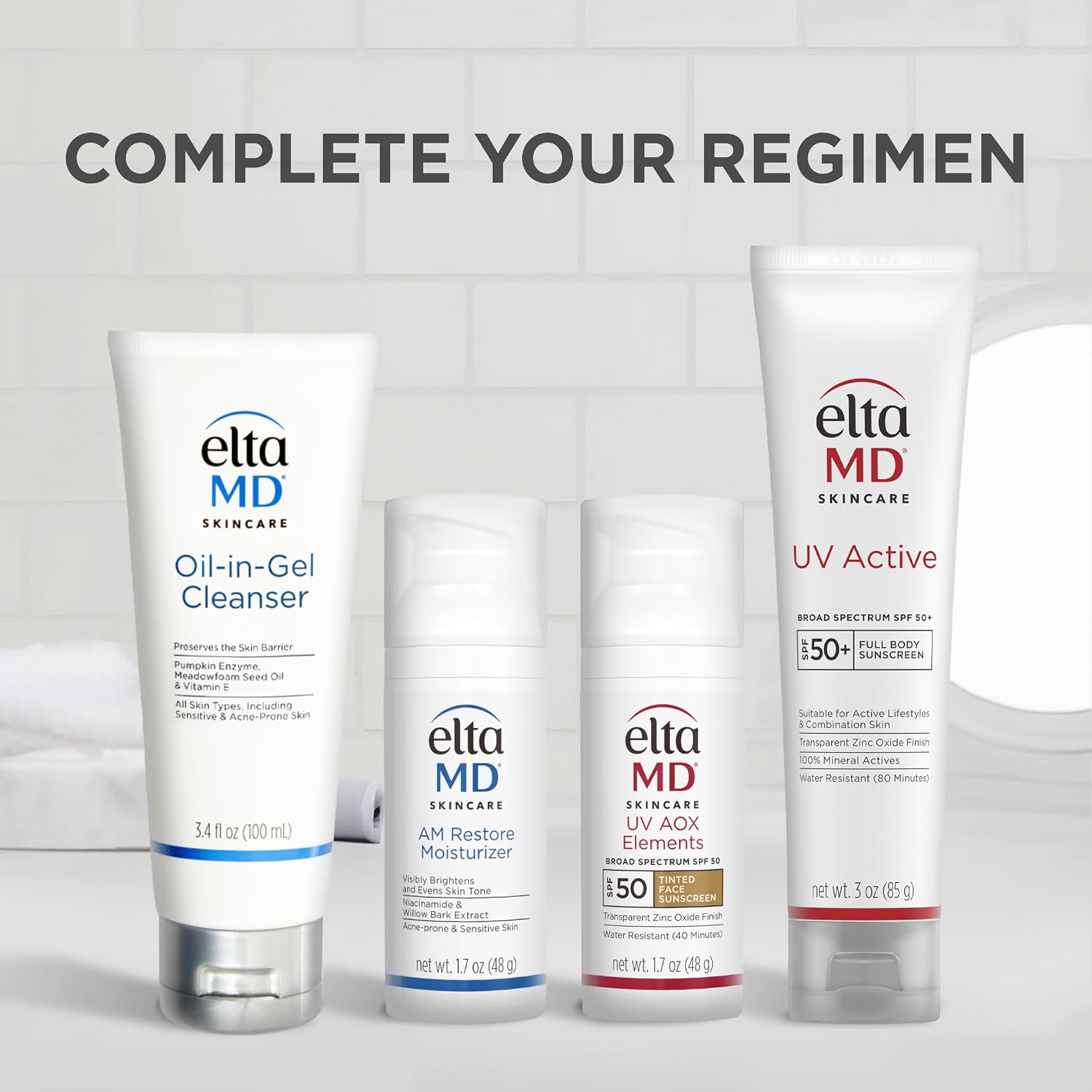 EltaMD UV Active 100% Mineral Sunscreen, SPF 50+ Full Body Sunscreen for Active Lifestyles, Water Resistant Up to 80 Minutes, 3.0 oz Tube