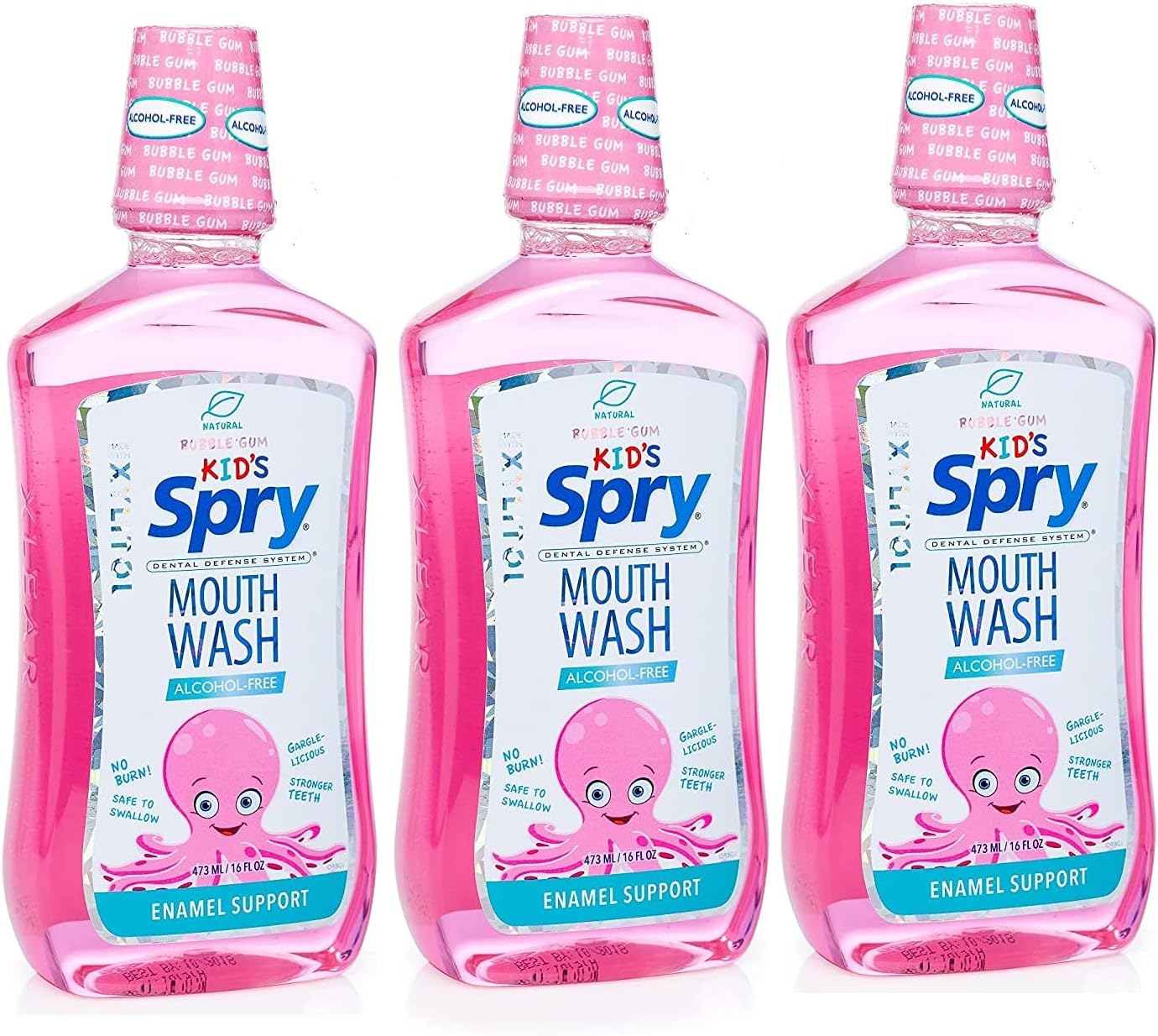 Spry Natural Xylitol Oral Rinse Mouthwash, Spearmint - 16 fl oz (Pack of 1) | Natural, Fluoride Free, Enamel Support, Low Alcohol, Gentle for Sensitive Mouth and Gum, Non-GMO, No Burn