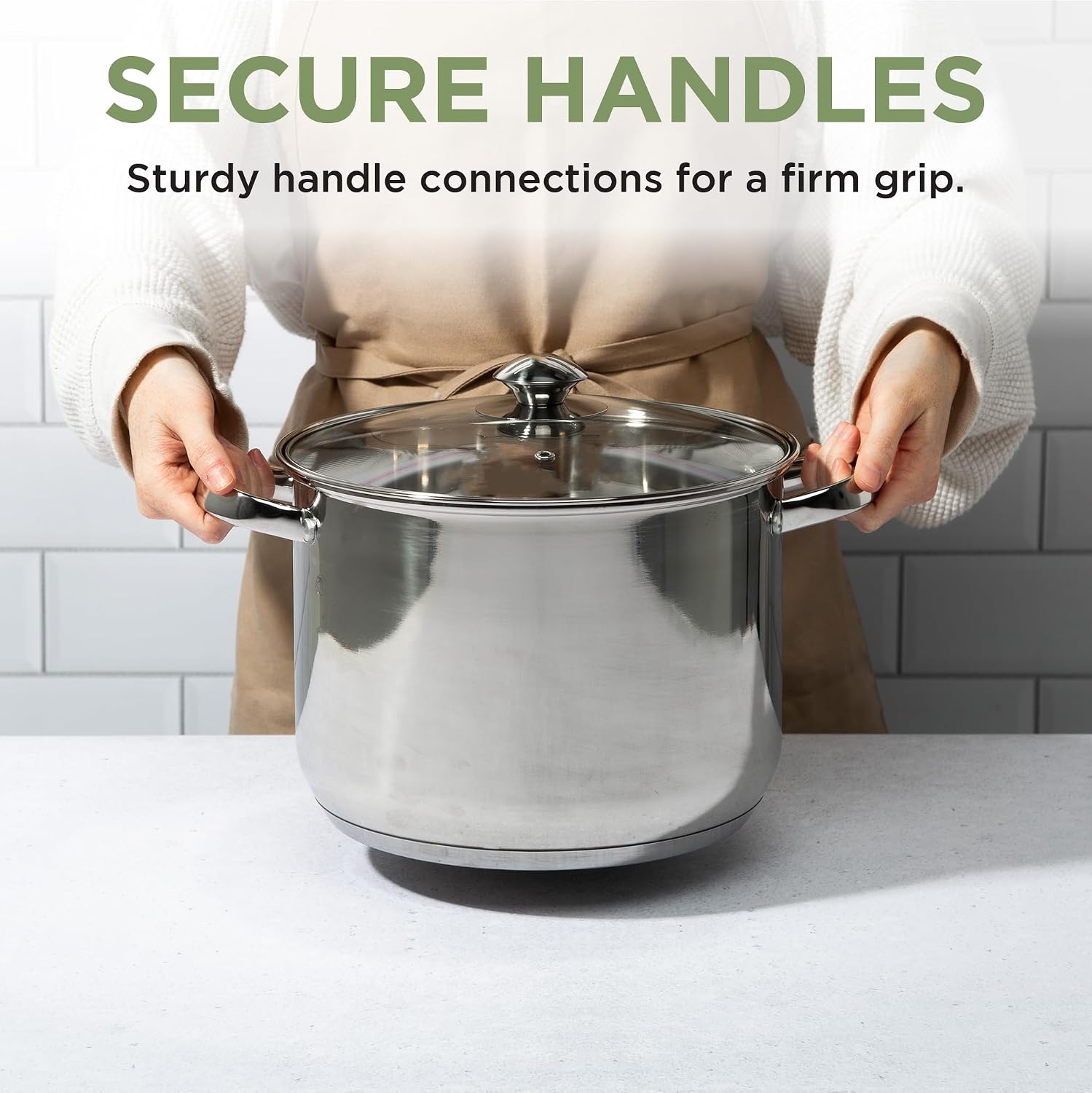 Ecolution Stainless Steel Sauce Pan, Encapsulated Induction Ready Cooking Pot with Glass Lid, Oven Safe, Dishwasher Safe Soup Pot, 2-Quart