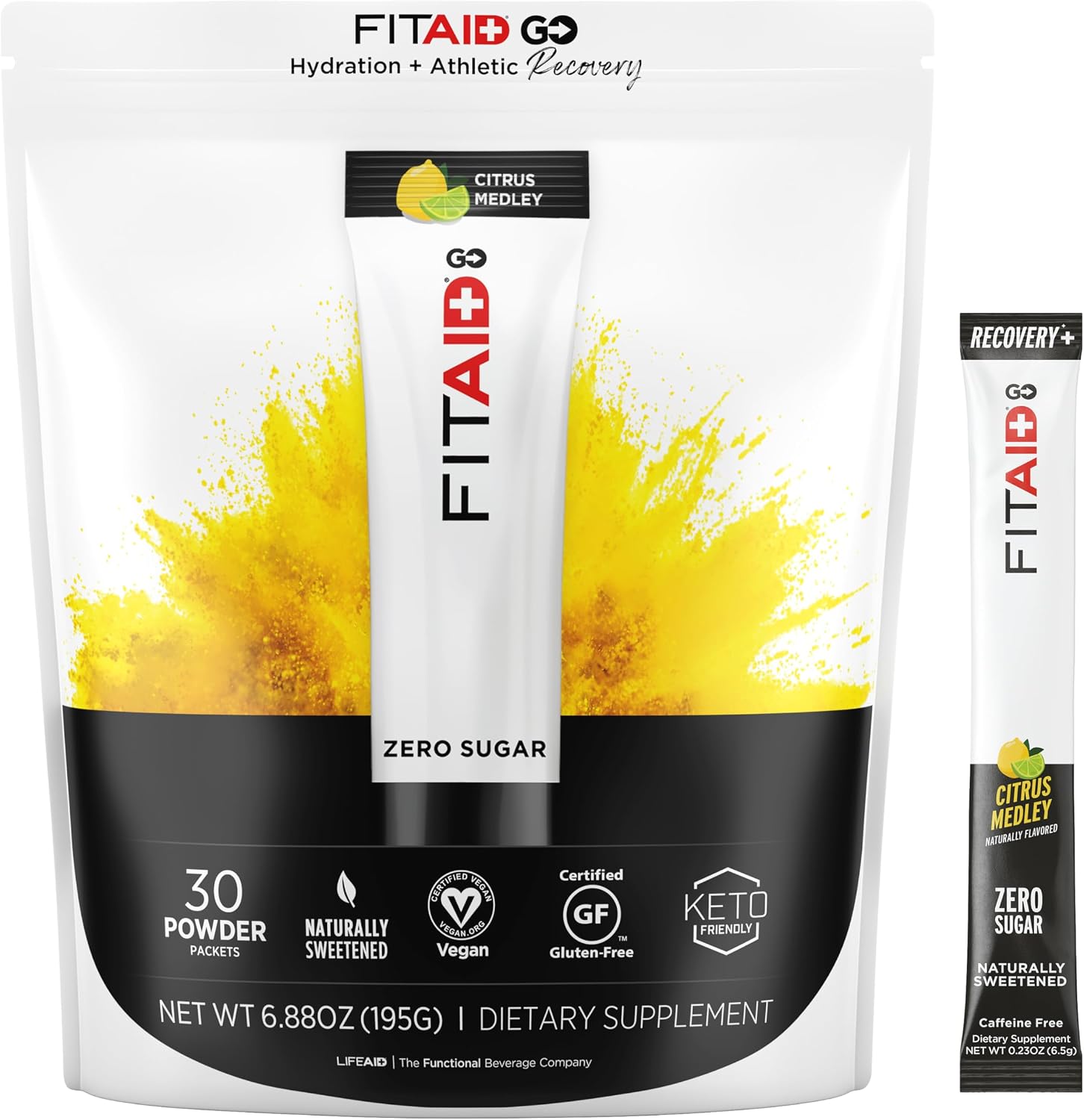 LIFEAID IMMUNITYAID GO Zero Sugar Hydration Packets (14 Packets)