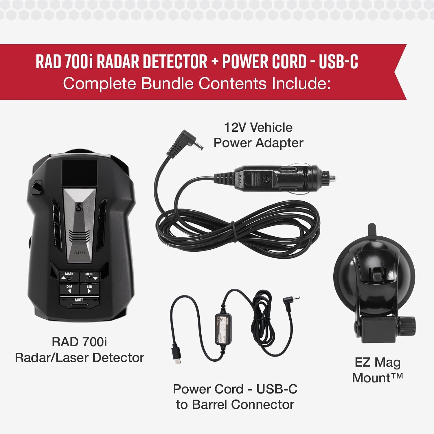 Cobra RAD 480i Laser Radar Detector, Long Range Detection, Bluetooth, Black