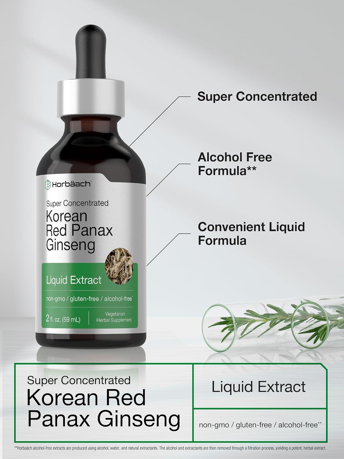 Horbäach Korean Red Ginseng | 2 fl oz Liquid Extract