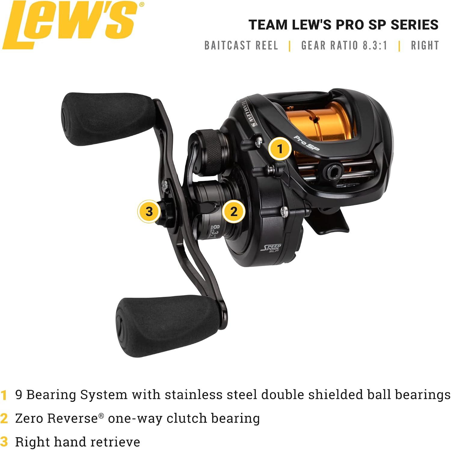 Team Lew's Pro SP Baitcast Fishing Reel