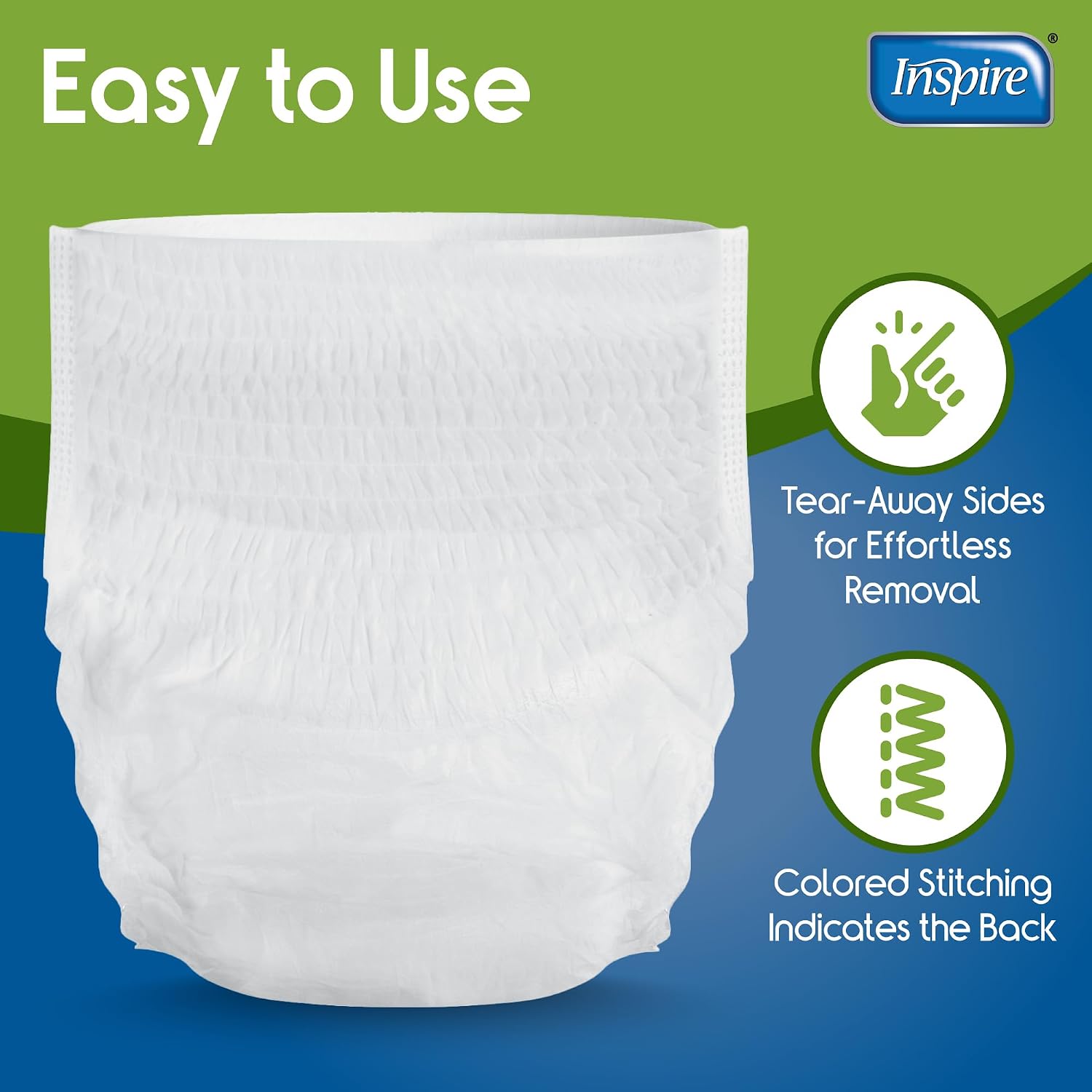Inspire Protective Underwear for Men and Women with Incontinence | Adult Diapers | Disposable Underwear for Adults | Adult Pull Ups - 4 Bags of 14 | 56 Total (Extra Large)