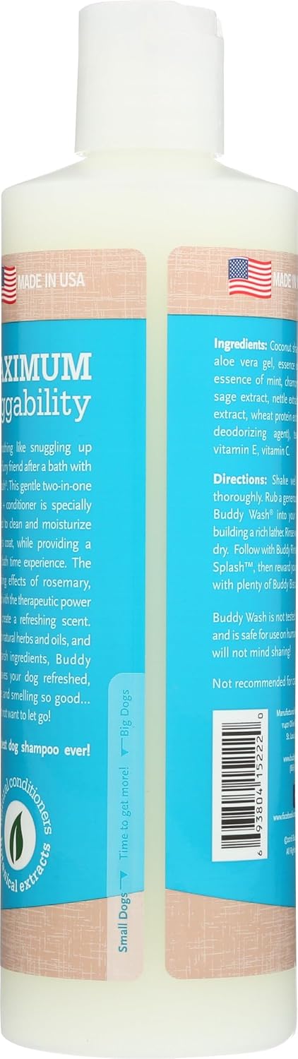 Buddy Grooming Wash 2 in 1 Dog Shampoo, Lavender & Mint, 16 oz. Bottle