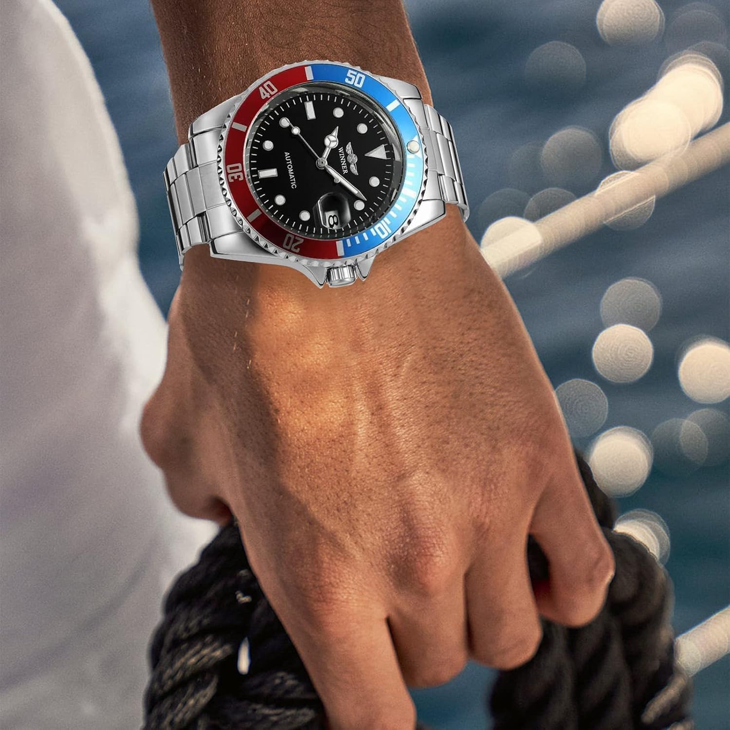 MASTOP Men Automatic Mechanical Watches Full Steel Waterproof Mens Watches | Calendar,Fashion Wristwatch for Men