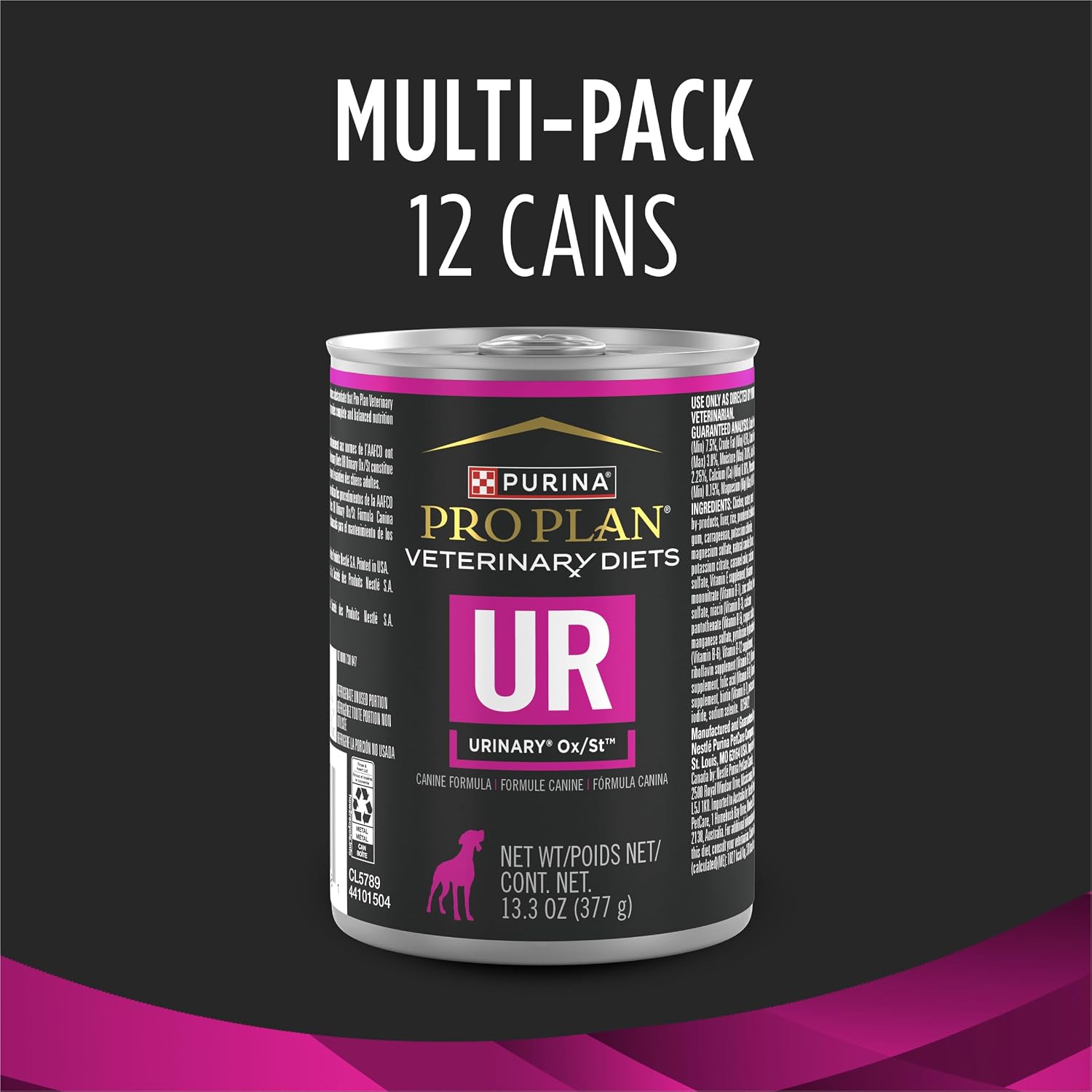 Purina Pro Plan Veterinary Diets UR Urinary Ox/St Canine Formula Wet Dog Food - (Pack of 12) 13.3 oz. Cans