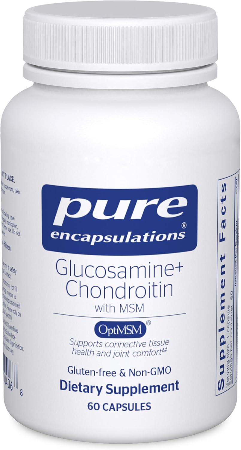Pure Encapsulations Glucosamine Chondroitin with MSM - Supports Joint Health & Normal Cartilage Formation* - Maintains Enzyme Activity - Gluten-Free & Non-GMO - 60 Capsules | Supports Joint Health and Normal Cartilage Formation*, Maintains Enzyme Activit…