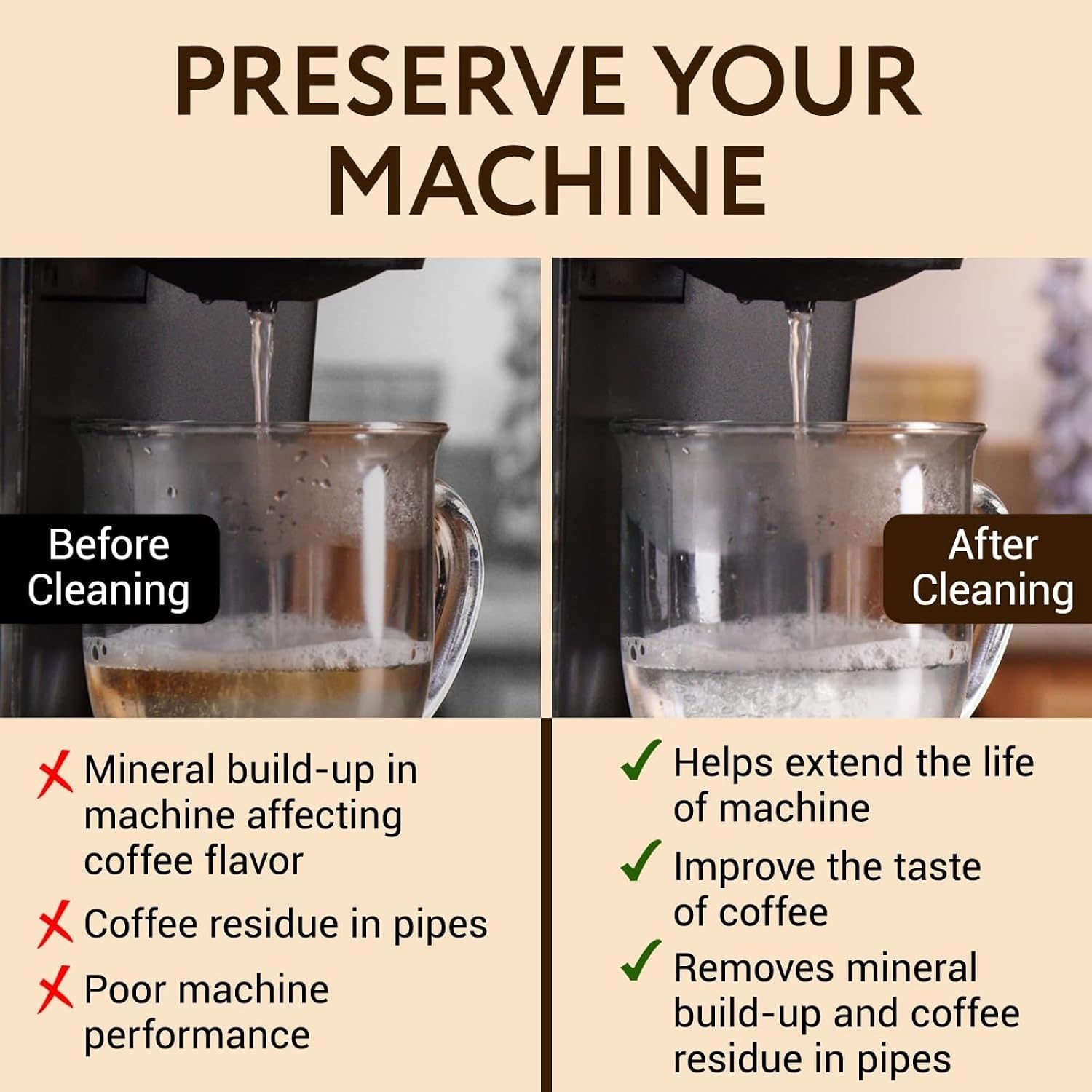 IMPRESA Coffee Machine Descaler (2 Uses Per Bottle) - Made in the USA - Universal Descaling Solution, Compatible with Nespresso, Delonghi and All Single Use Coffee and Espresso Machines