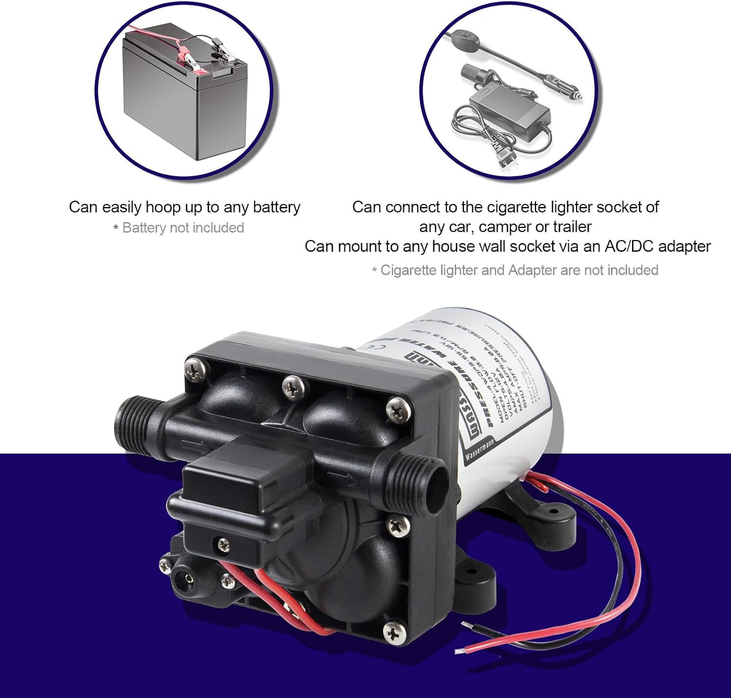 RV Water Pumps 115V AC Pressure Pump with Pressure Switch, Self-priming Water Pump 4.0GPM 45PSI, Fresh Water Pump for RV, Kitchen Barthroom Camping Marine Yacht Garden Diaphragm Pump115volt