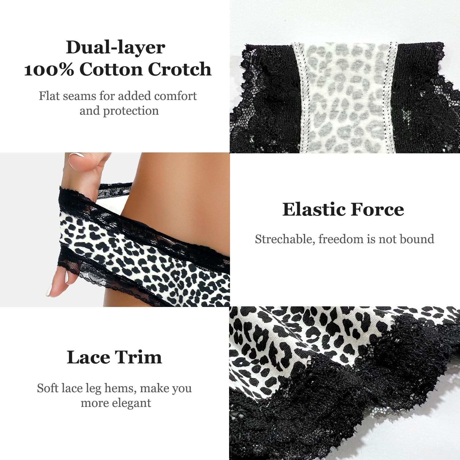 Women’s Underwear Soft Breathable Cotton Brief Ladies Panties 5-Pack