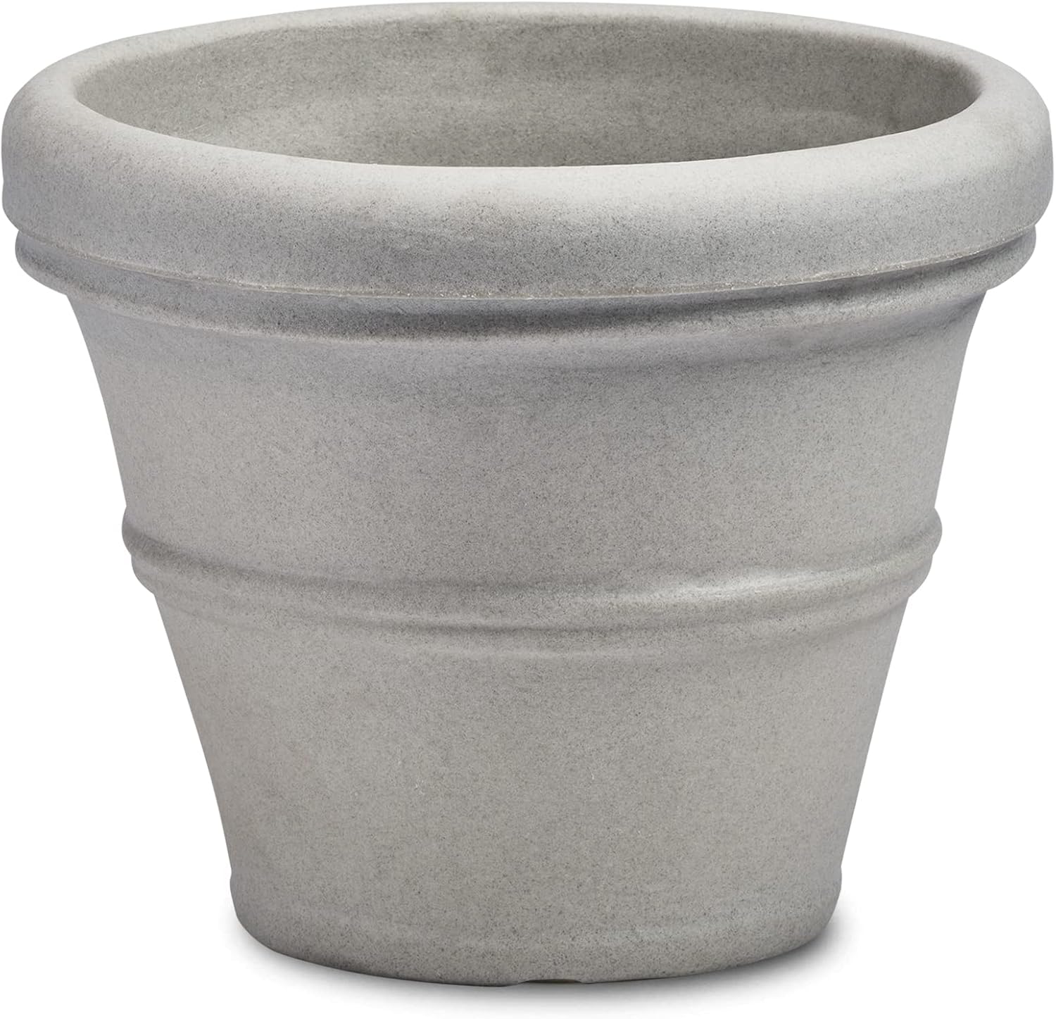 Crescent Garden Brunello Classic Gray Rolled Rim Planter Pot, Lightweight Indoor/Outdoor Weather-Safe Round Plant Pot, 27''W (Weathered Concrete)