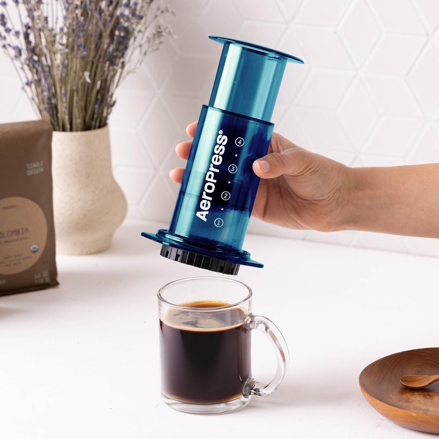 AeroPress Original Coffee Press, French Press, Pour-Over & Espresso Style | All-in-One Manual Coffee Maker, 2-Minute Brew, Less Bitterness, More Flavor, Portable, Travel & Camping