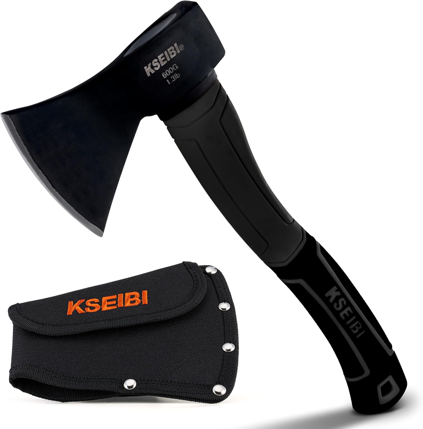 KSEIBI Wood Axe, Small Outdoor Camp Hatchet for Splitting and Kindling Wood