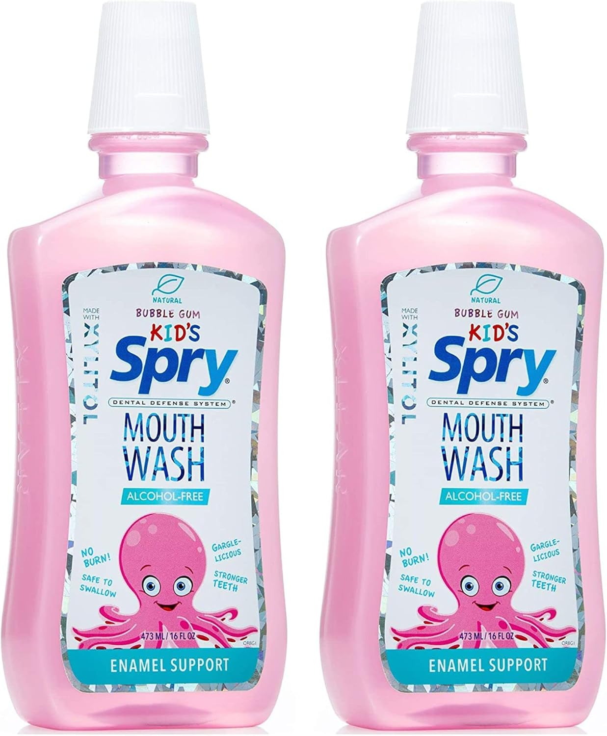 Spry Natural Xylitol Oral Rinse Mouthwash, Spearmint - 16 fl oz (Pack of 1) | Natural, Fluoride Free, Enamel Support, Low Alcohol, Gentle for Sensitive Mouth and Gum, Non-GMO, No Burn