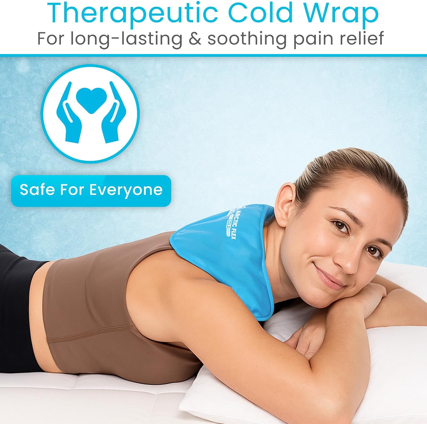 Arctic Flex Neck Ice Pack - Cold Compress Shoulder Therapy Wrap - Cool | Reusable Medical Freezer Gel Pad for Swelling, Injuries, Headache, Cooler (Large (1 Pack))