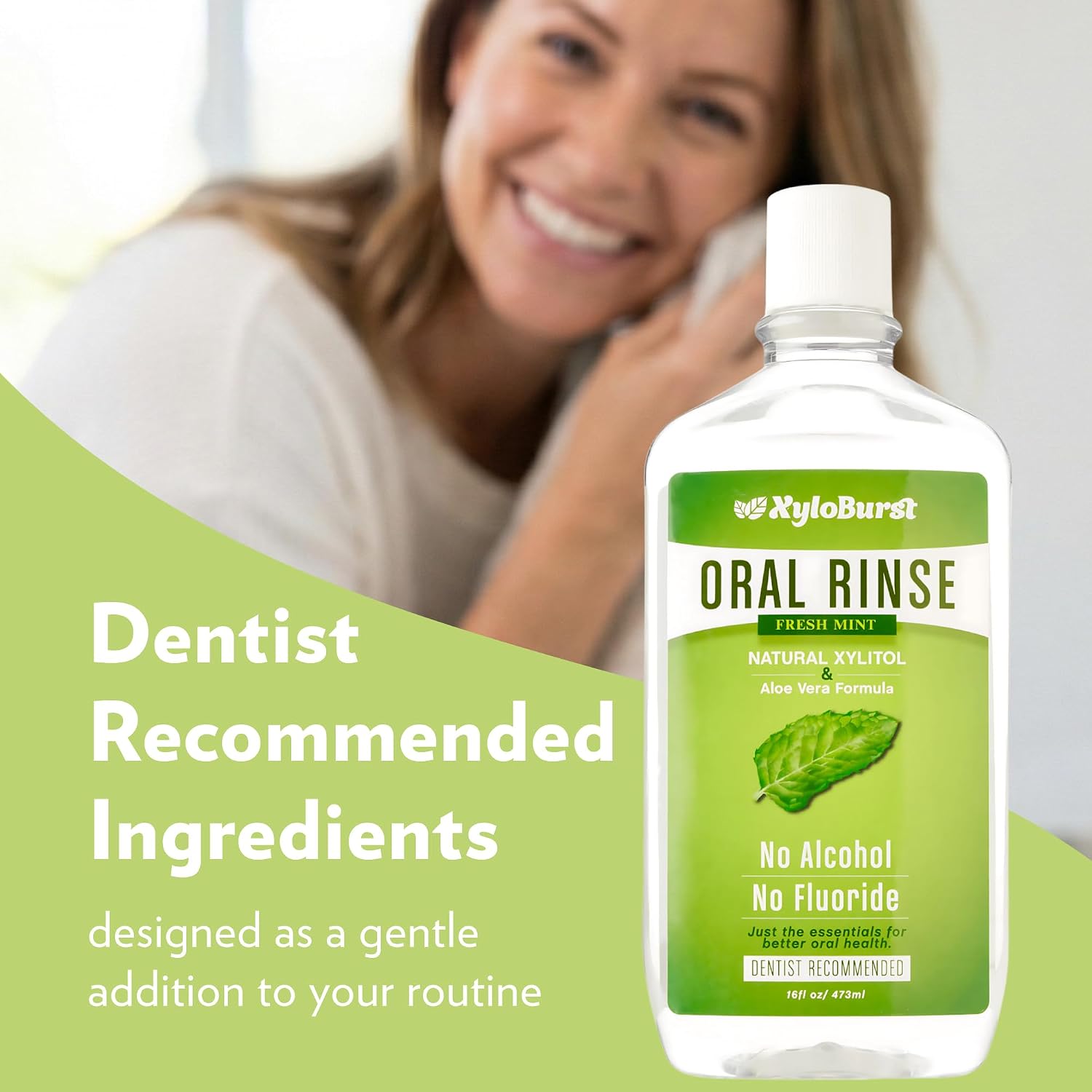 Xyloburst Oral Rinse Mouthwash - Natural Xylitol Mouthwash | Fluoride Free Mouth Wash | Alcohol Free Mouth Wash | Fresh Mint Mouth Rinse | SLS Free