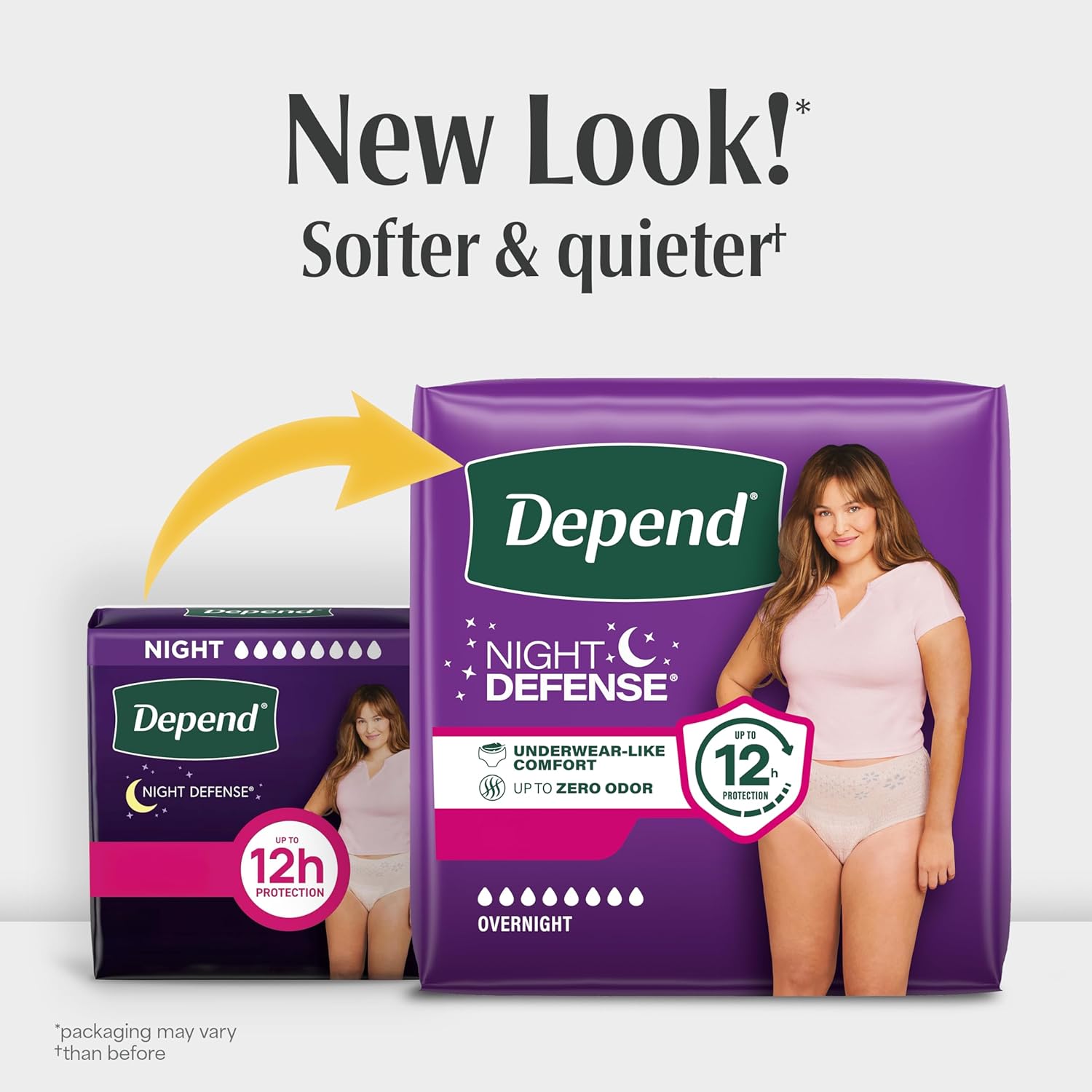 Depend Night Defense Adult Diapers for Women, Medium, 15 Count