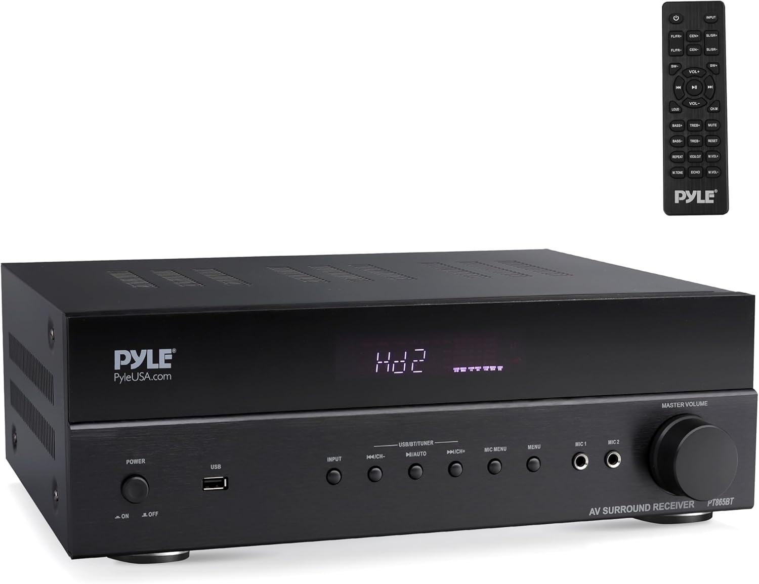 Pyle 5.2 Channel Hi-Fi Home Theater Receiver - 1000W MAX Wireless BT Surround Sound Stereo Amplifier System with 4k Ultra HD Support, MP3/USB/DAC