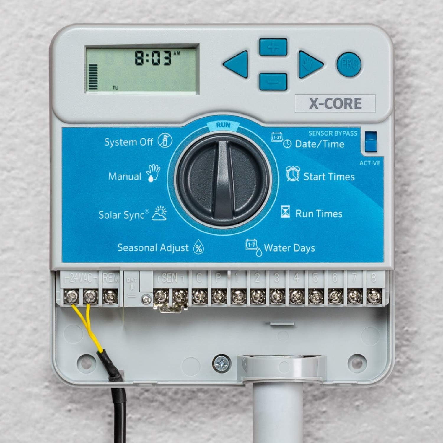 Hunter X-Core XC800i Indoor Sprinkler Timer, 8-Zone Irrigation Controller | Indoor 8-station irrigation controller with easy programming