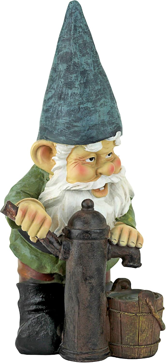 Design Toscano Garden Gnome Statue - Digger The Gnome - Outdoor Garden Gnomes - Funny Lawn Gnome Statues