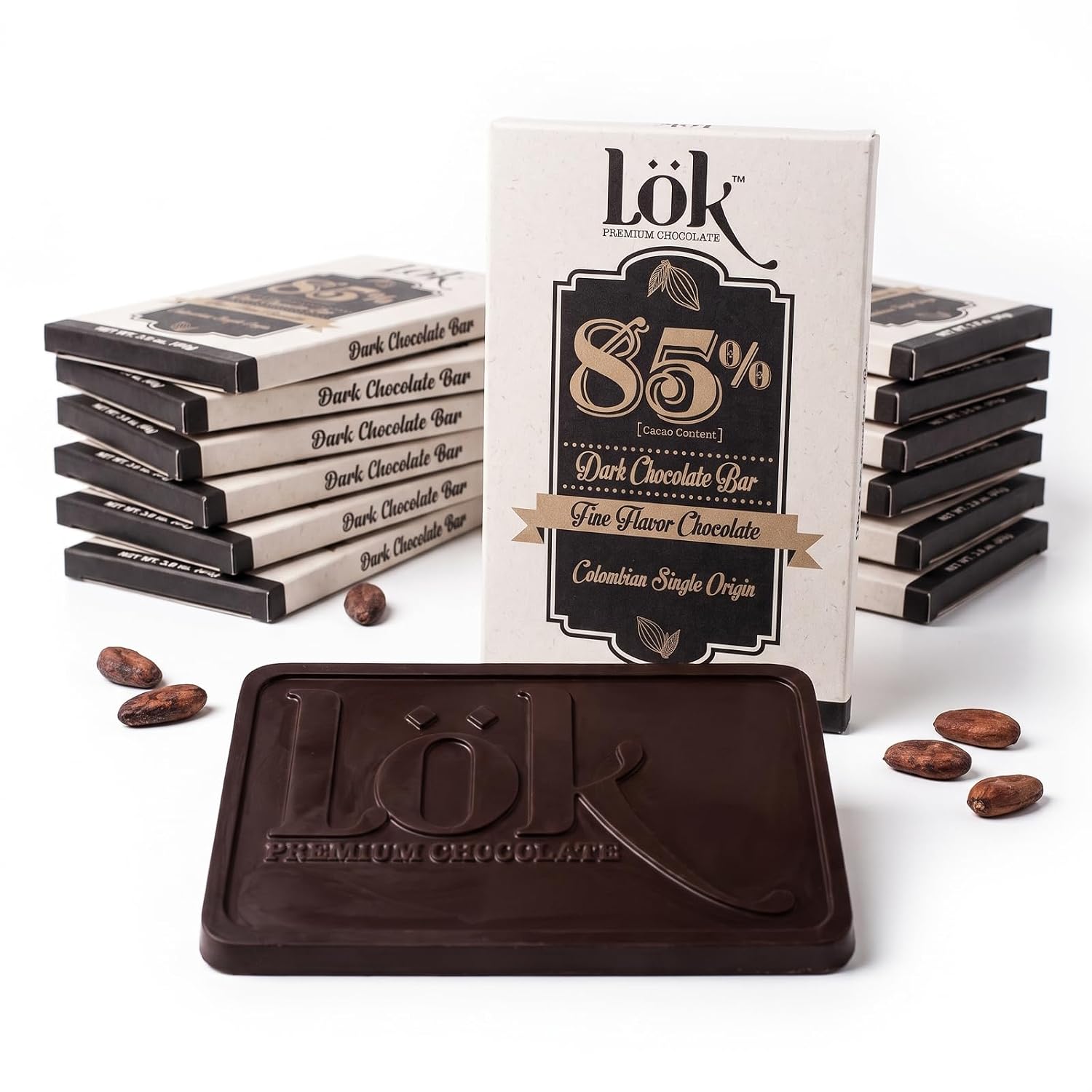 Lök Foods Dark Chocolate Bar 100% Cacao | Fair Trade, Kosher, Gluten Free, Vegan, Bean-to-Bar, Sugar-Free, No Sugar Alcohol, No Artificial Sweetener