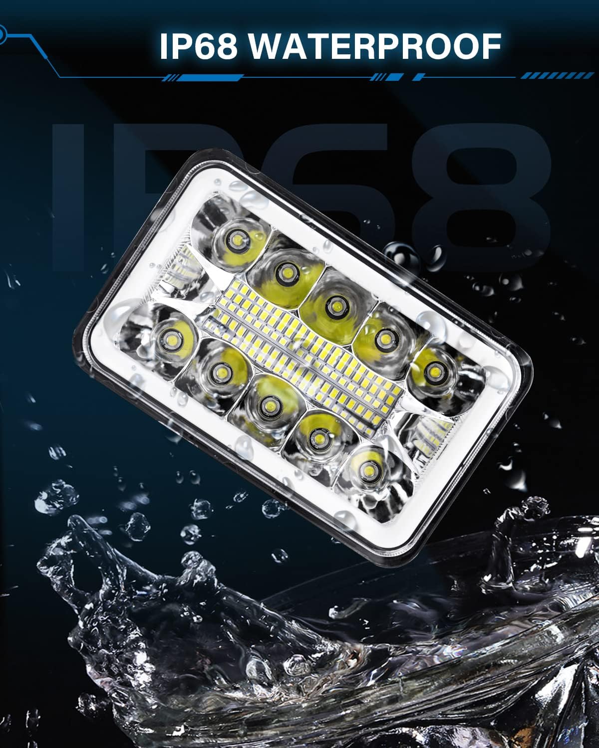 CO LIGHT 2PCS 7x6 5x7 LED Headlights, Angel Eyes Cool Halo, White & Amber DRL with Turn Signal