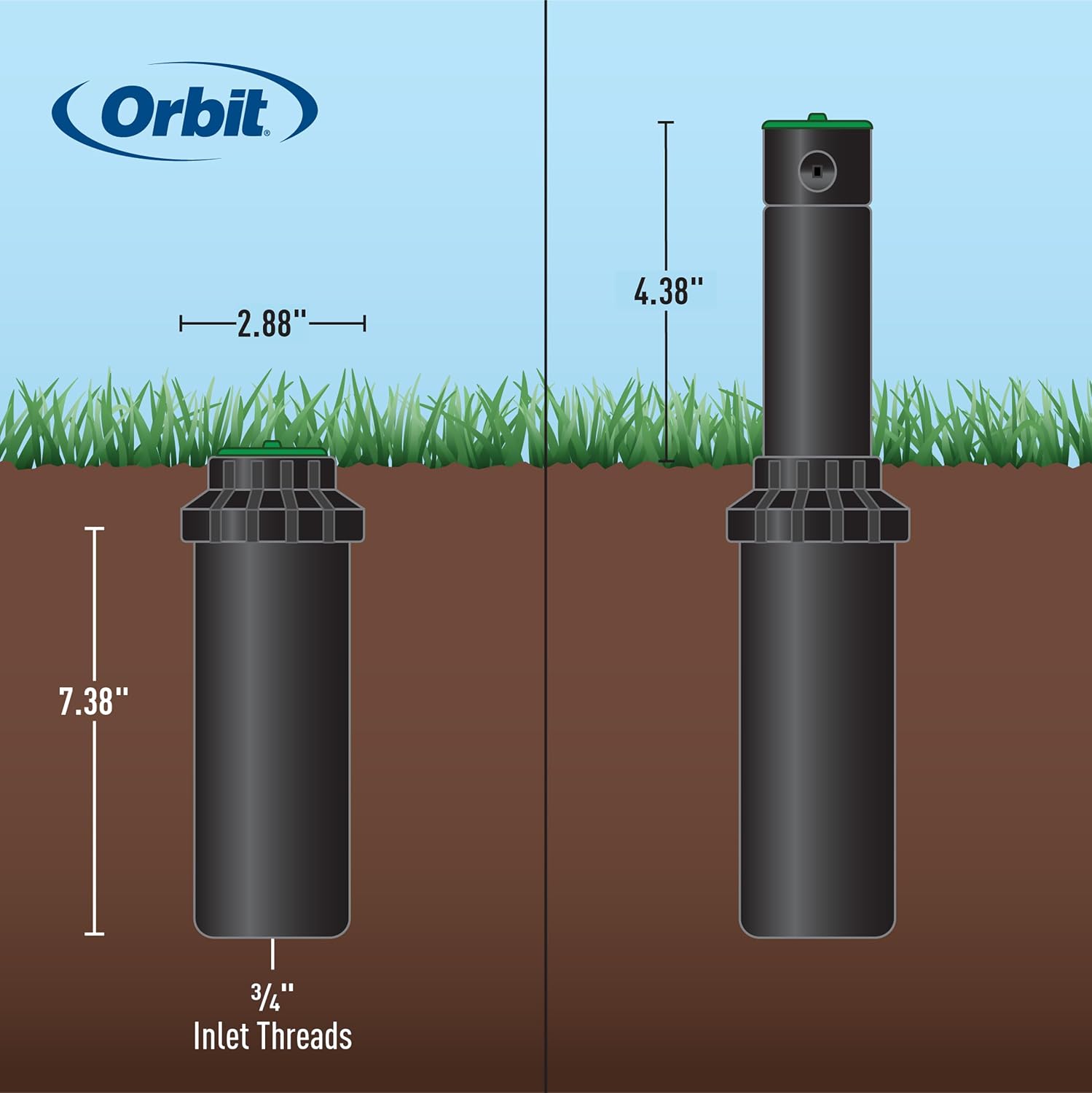 Orbit 55461 Voyager Screw Top Gear Drive Rotor Water Sprinkler Head