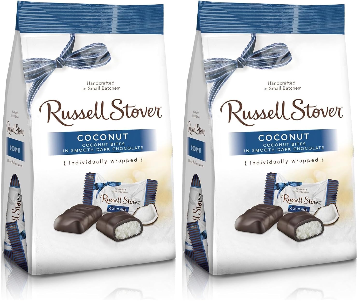 Russell Stover Dark Chocolate Coconut Mini Gusset Bag 6 Ounce Russell Stover Chocolate Coconut Chocolate Candy Bag; Sweet Coconut Covered in Rich Chocolate Candy, Individually Wrapped