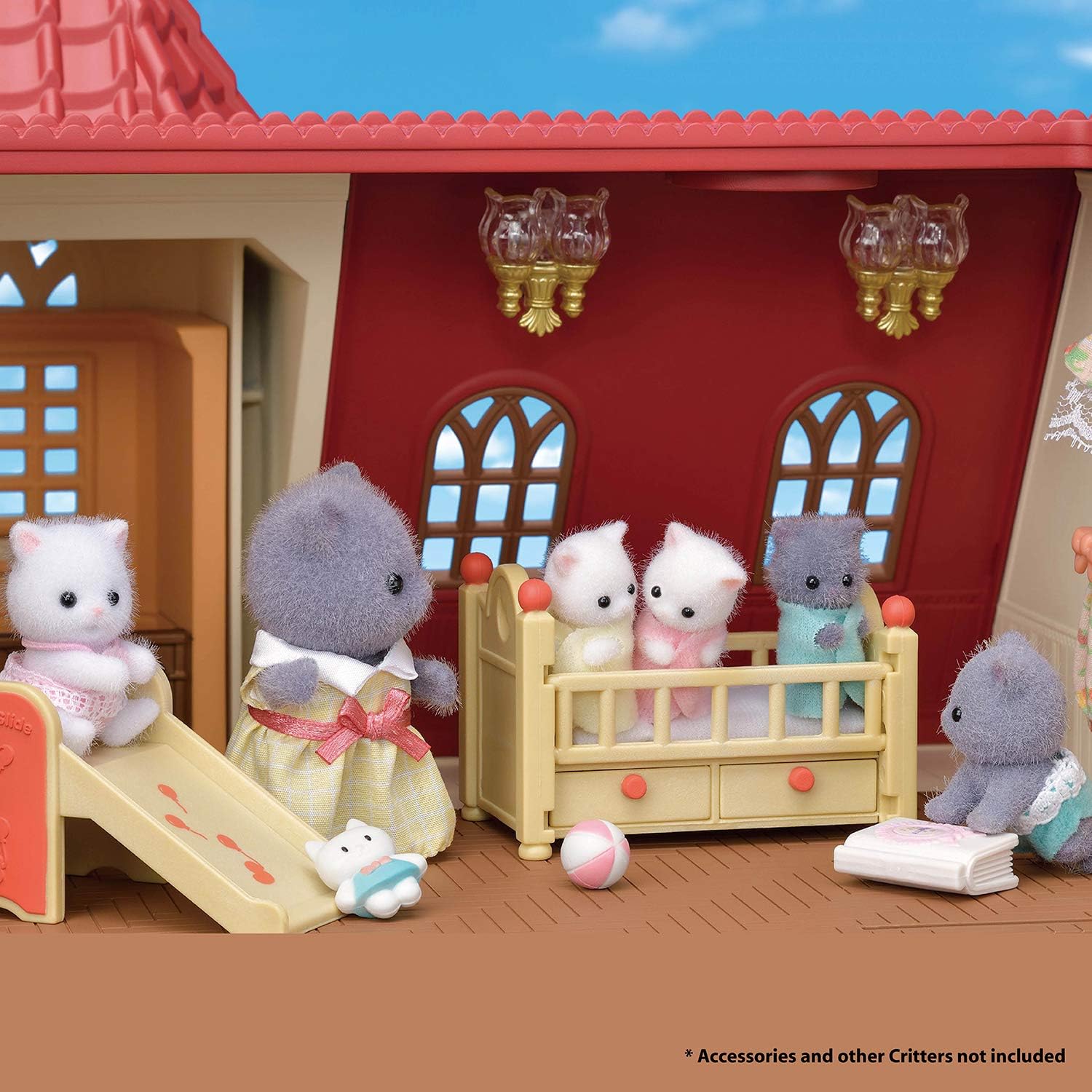Calico Critters, Sandy Cat Family, Dolls, Dollhouse Figures, Collectible Toys, Premium, 3 inches